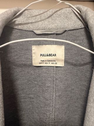Abrigo paño gris Pull&Bear