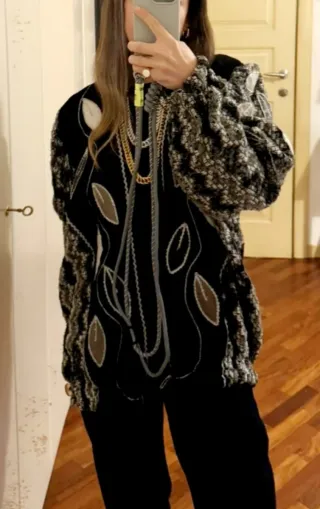 Cardigan Vintage Emporio Armani Negro Gris