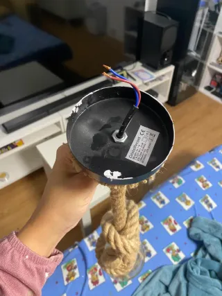 Lámpara Techo Cuerda Y Bombilla