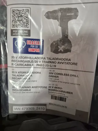 Atornilladora Taladradora 20V Parkside