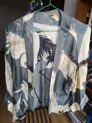 Blusa estilo oriental grulla