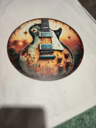 Placa Guitarra Les Paul Metálica 20cm