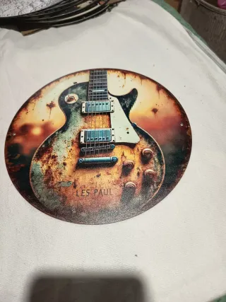 Placa Guitarra Les Paul Metálica 20cm