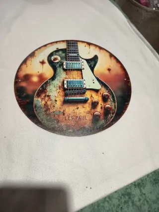 Placa Guitarra Les Paul Metálica 20cm