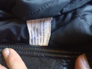 Cazadora Vintage Cuero Negra Marrón