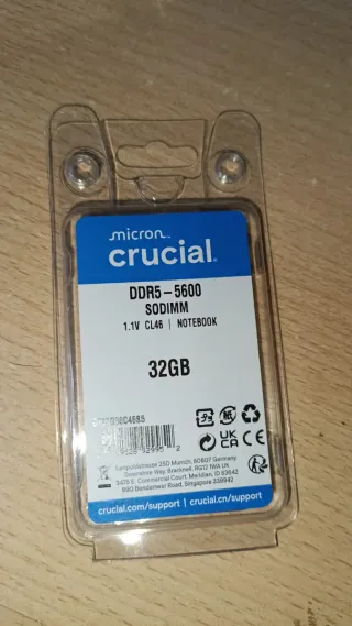 Memoria RAM Crucial DDR5 32GB 5600MHz SODIMM
