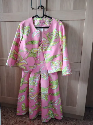 Vestido rosa corto estampado