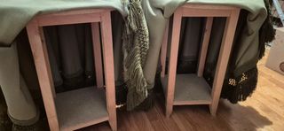 Mesas camilla antiguas de cristal y tela