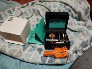 TIME100 Set Reloj y Pulseras Mujer color oro rosa