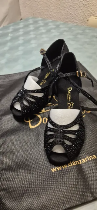 Zapatos de baile Danzarina negros con pedrería