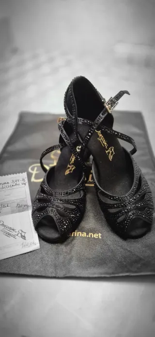 Zapatos de baile Danzarina negros con pedrería