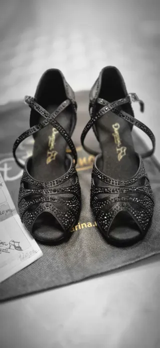Zapatos de baile Danzarina negros con pedrería