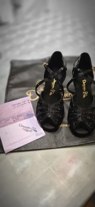 Zapatos de baile Danzarina negros con pedrería