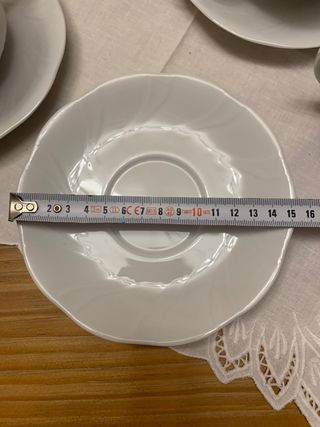 Elegante sopera de porcelana blanca, 10 piezas