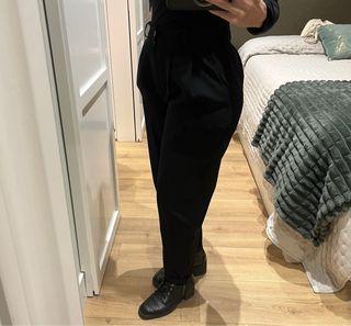 Pantalón pinzas Lady Cacahuete Talla S Negro