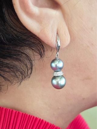 Pendientes Perlas Tahitian 9-10mm