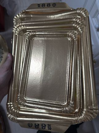 Bandejas de cartón doradas (pack 2)