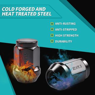 ZOFFI Tuercas de rueda M12 x 1,5 de color negro pa