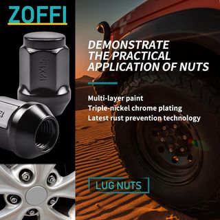 ZOFFI Tuercas de rueda M12 x 1,5 de color negro pa