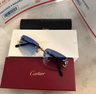 Gafas Cartier Signature C Azules Doradas