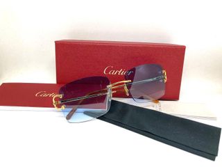 Gafas Cartier Signature C Azules Doradas