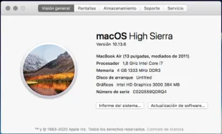 MacBook Air 2011 Plata