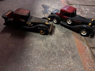 Modellini auto vintage artigianali legno