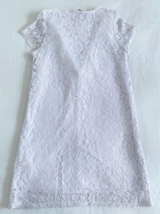 Vestido Corto Retro de Encaje Azul Claro | Zara