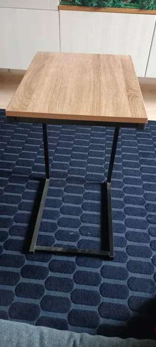 Mesita auxiliar sofá metal y madera