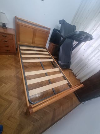 Cama individual 90x190 madera y metal