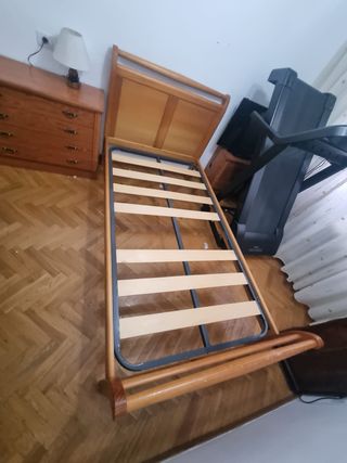 Cama individual 90x190 madera y metal