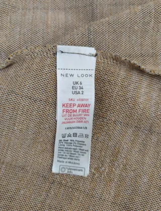 Vestido Pichi Cuadros New Look Talla XS