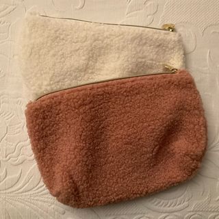 2 Pochette Peluche Rosa e Bianca