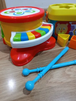 Lote Juguetes Infantiles: Tambor, Piano, Volante y