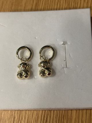 Pendientes Osito Laminado 14K