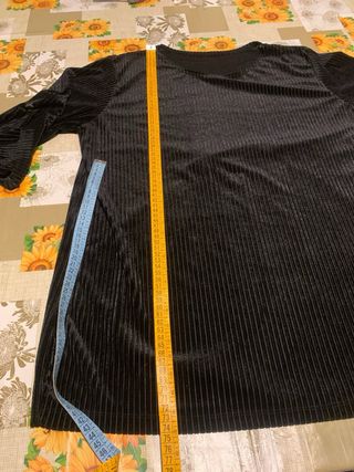 Blusa nera vellutino coste tg XXXL