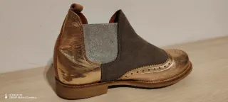 Botines Mujer Oro y Gris