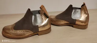 Botines Mujer Oro y Gris