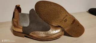 Botines Mujer Oro y Gris