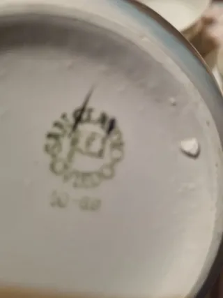 Tazón y plato de porcelana de san claudio oviedo