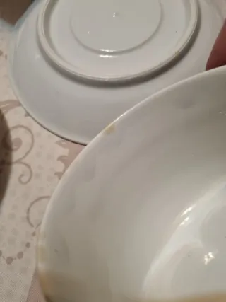 Tazón y plato de porcelana de san claudio oviedo