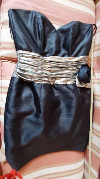 Conjunto Vestido y chaqueta de fiesta, negro y oro