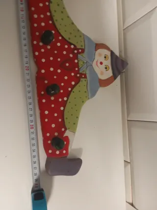 Perchero payaso madera antiguo