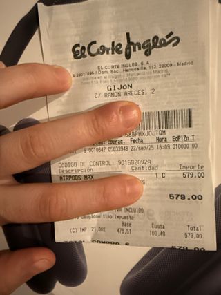 AirPods Max Negro 2 años garantía