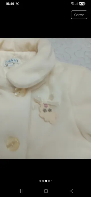 Abrigo bebé niña crema