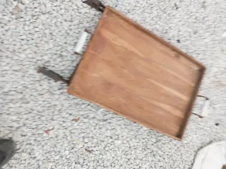 Mesa antigua plegable madera y metal