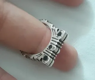 Anillo Plata Egipcio Antiguo Negro