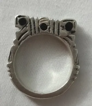 Anillo Plata Egipcio Antiguo Negro