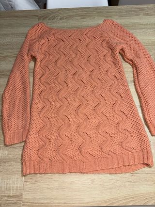 Jersey largo calado rosa