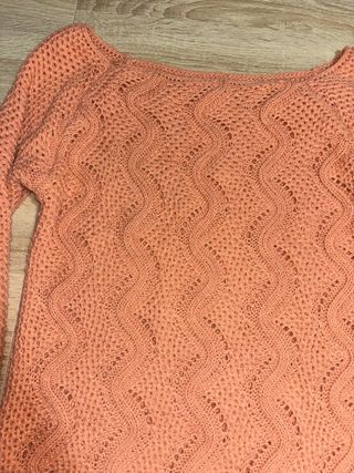 Jersey largo calado rosa